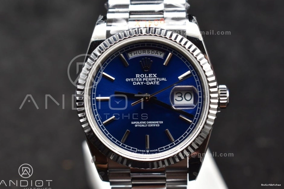 vr3255 DayDate SS V5 Blue Bracelet 36 Best Edition on (Gain Steel 904L Dial President Weight) QF Packable 672 1211